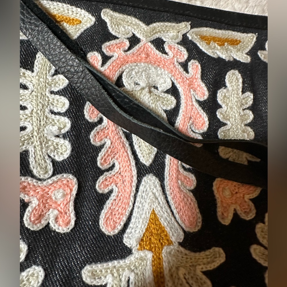 Cleobella Embroidered denim Clutch